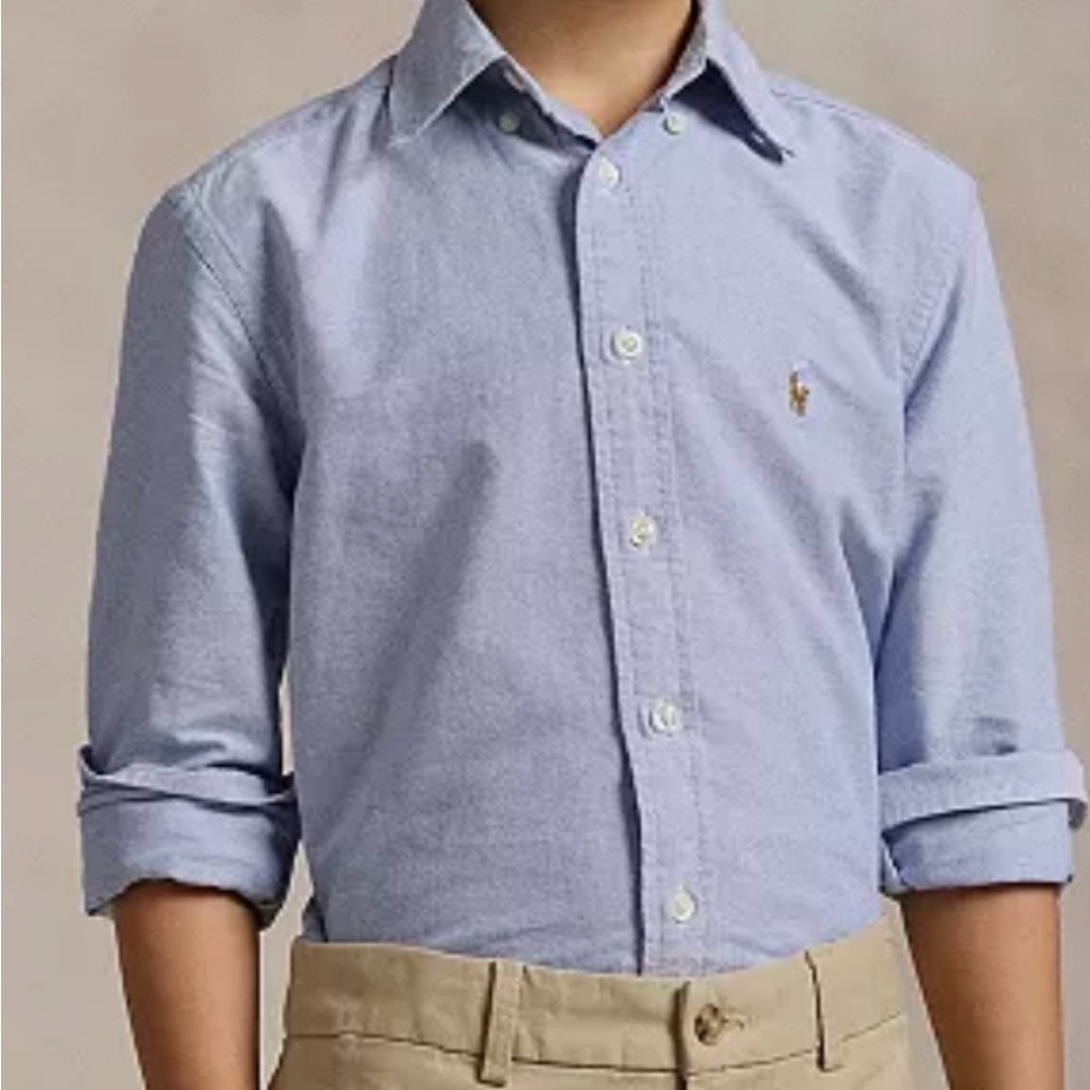 Polo by Ralph Lauren Boy's Blue Button-Down Oxford Shirt 12